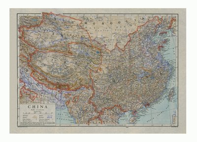 Kart over Kina, c1910 av HW Cribb