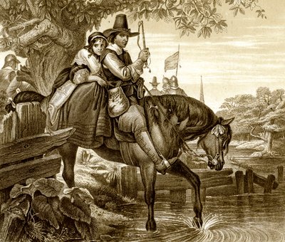 Charles II i forkledning hjalp til med sin flukt av Jane Lane, 1651, 1800-tallet. av H. Bourne