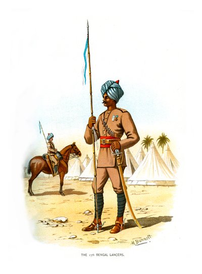 The 13th Bengal Lancers, c1890. av H. Bunnett