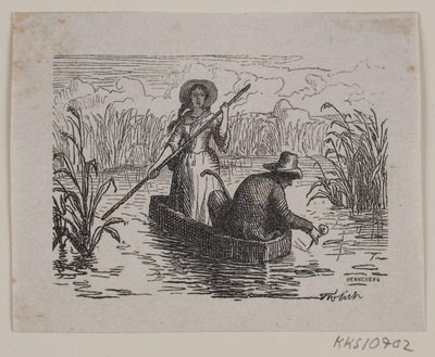 Illustrasjon for T. A. Becker, "Ringen på Hastrup" av H. C. Henneberg