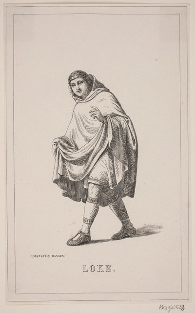 Loke. Illustrasjon for Fabricius 'Historie om Danmark 1, 108. av H. C. Henneberg