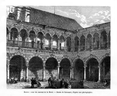 Court of the Convent of Mercy, Mexico, 1800-tallet av H. Catenacci