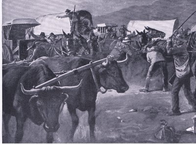 Et raskt innspann, illustrasjon fra After Pretoria: The Guerilla War, 1902 av H. Dixon
