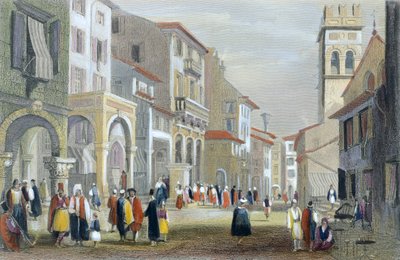 The Royal Road, Korfu (farget gravering) av H. E. Allen