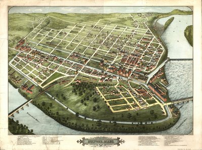 Fugleperspektiv av Holyoke, Mass.: 1877 av H. H. Bailey