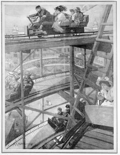 Spiraljernbanen på den fransk-britiske utstillingen, 1908 av H. H. Flere