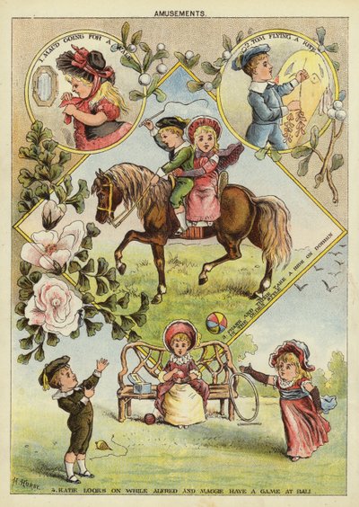 Fornøyelser for barn (chromolitho) av H. Hurst