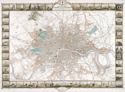 Kart over London, 1851 av H Lacey