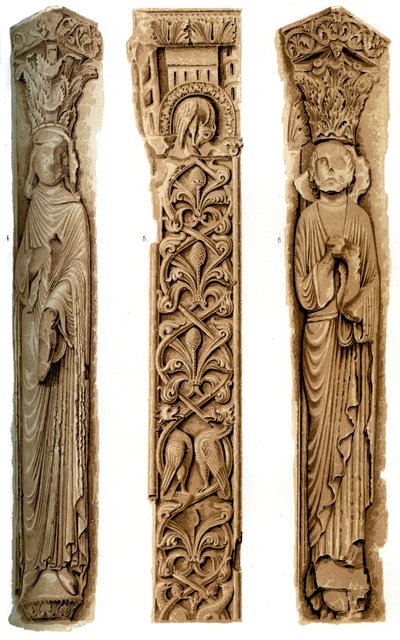 Utvendig dekorasjon av Le Mans katedral, Le Mans, Frankrike, 1400-tallet 1849. av H. Moulin