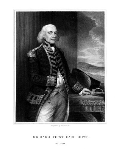 Richard Howe, 1st Earl Howe, britisk admiral, 1832. av H. Robinson