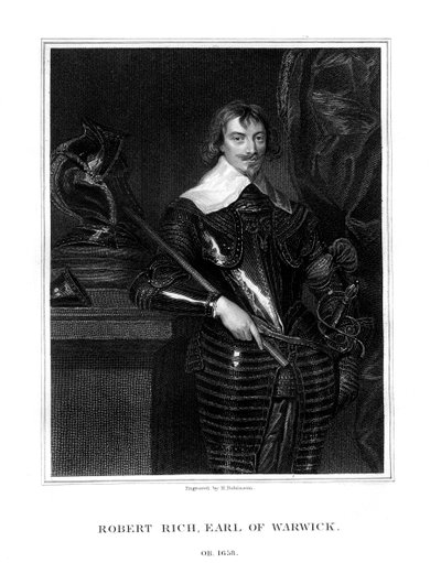 Robert Rich, andre jarl av Warwick, engelsk kolonialadministrator, 1827 av H. Robinson