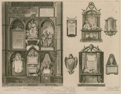 Vestsiden av Poets Corner, Westminster Abbey, London av H. Villiers
