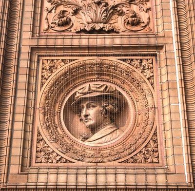 Detalj av fasaden til Hamburger Kunsthalle (bilde) av H. v. d. Schirrmacher G. T. and Erbe A. Hude