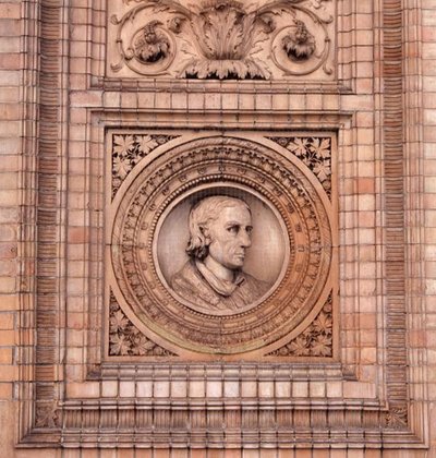 Detalj av fasaden til Hamburger Kunsthalle (bilde) av H. v. d. Schirrmacher G. T. and Erbe A. Hude