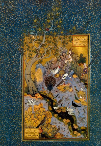 Folio fra Mantiq al-Tayr The Language of the Birds, av Attar, c1600. av Habib Allah