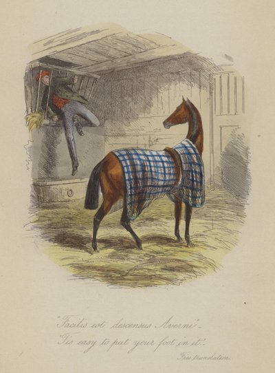 Illustrasjon for Lewis Arundel eller The Railroad of Life av Frank E Smedley (farget gravering) av after Hablot Knight Browne
