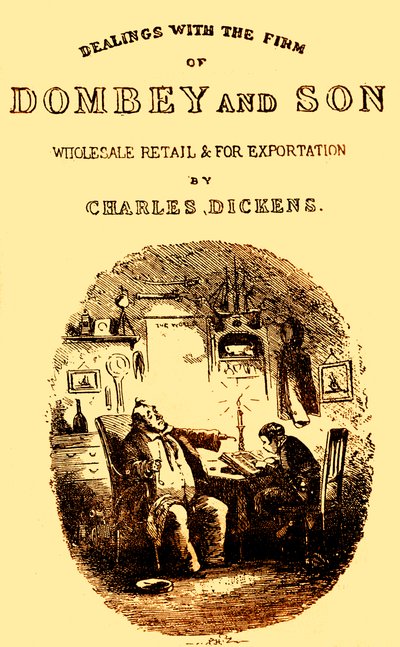 Dombey & Son av Charles Dickens. Tittelside av Hablot Knight Browne