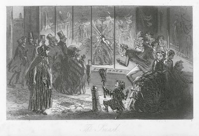 Londoner Straßen: Der Zusammenstoß (Gravur) von Hablot Knight (1815-92) Browne