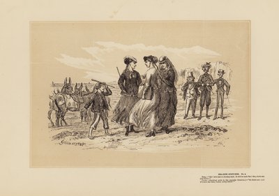 Seaside-Skizzen, Nr. 4, Die drei Esel von Hablot Knight (1815-92) Browne