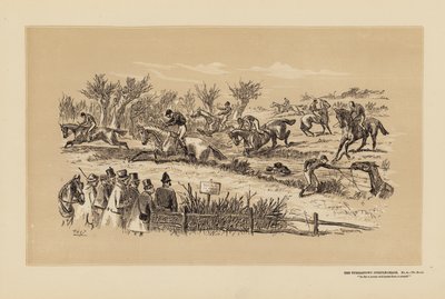 Das Tumbletown-Hindernisrennen, Nr. 6, Der Bach (Gravur) von Hablot Knight (1815-92) Browne
