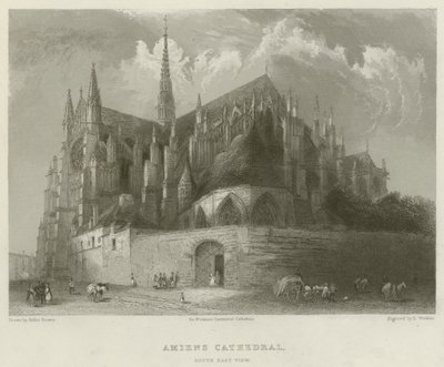 Amiens katedral, South East View av Hablot Knight Browne