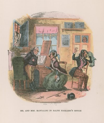 Illustrasjon for Nicholas Nickleby av Hablot Knight Browne