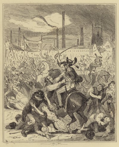 Manchester-massakren av Hablot Knight Browne
