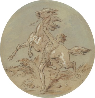 En av atten design for en serie plater som illustrerer Venus og Adonis av Hablot Knight Browne