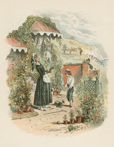 Scene fra David Copperfield av Charles Dickens, 1849-1850 av Hablot Knight Browne