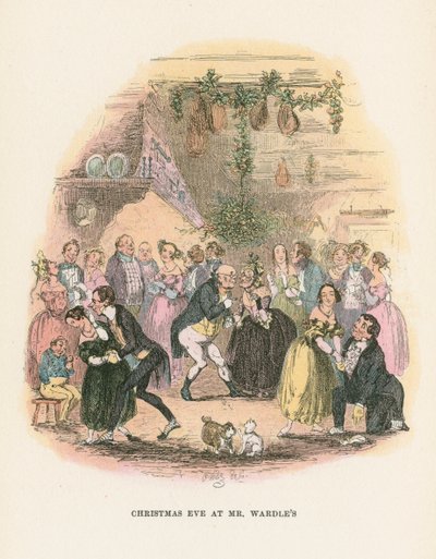 Scene fra The Posthumous Papers of the Pickwick Club av Charles Dickens, 1836-1837 av Hablot Knight Browne