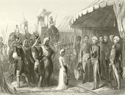Innlevering av Maharajah Dhuleep Singh til Sir Henry Hardinge av Hablot Knight Browne