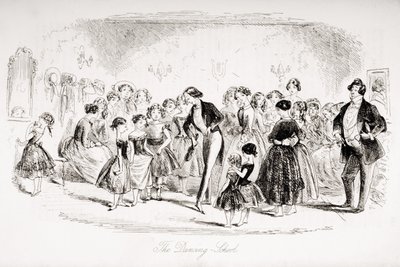 The Dancing School, illustrasjon fra 'Bleak House' av Charles Dickens (1812-70) utgitt 1853 av Hablot Knight Browne