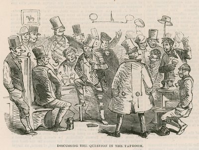 The Great Cab Strike: Diskuterer spørsmålet i tapperommet av Hablot Knight Browne