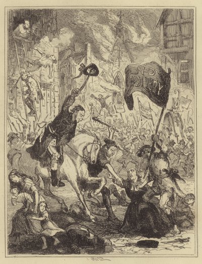 London-opptøyene av Hablot Knight Browne