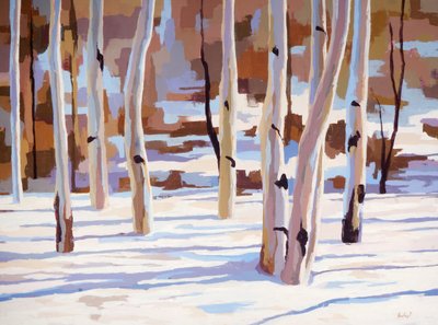 Fuge i blått, ca. 2017 (olje på lerret) av Hadley Rampton