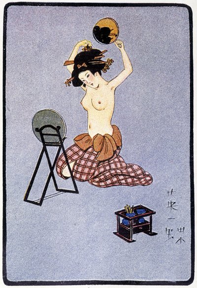 Ung japaner kledde av seg frisøren hennes - i "" japansk dukke"" av Félicien Champsaur, syk. Hanafusa Itcho, Paris av Hanabusa Itcho