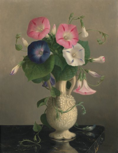 Vase med morgenfruer, u.å. (olje på tre) av Hannah Brown Skeele