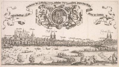 Panoramautsikt over Nürnberg: Sentrumsdel av Hanns Lautensack