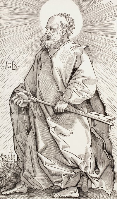 St. Peter holder nøklene til Himmelriket av Hans (after) Baldung Grien