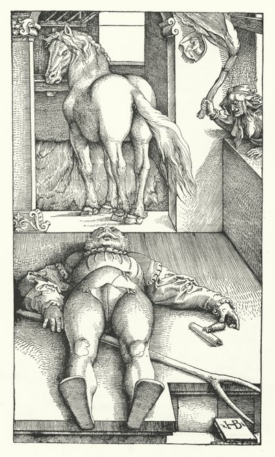 Den forheksede brudgommen (gravering) av Hans (after) Baldung Grien