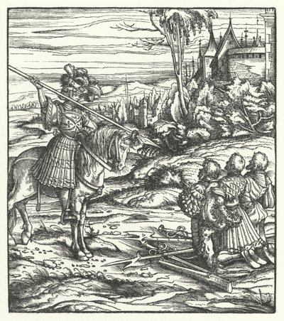 Scene fra det andre flamske opprøret mot Habsburg-styret av Hans (after) Burgkmair