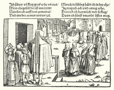 Begravelsen av familiens overhode (gravering) av Hans (after) Burgkmair