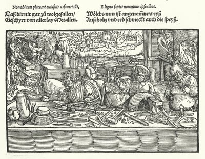 Kobbersmeden (gravering) av Hans (after) Burgkmair