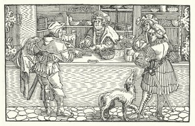 Pengeveksleren (gravering) av Hans (after) Burgkmair