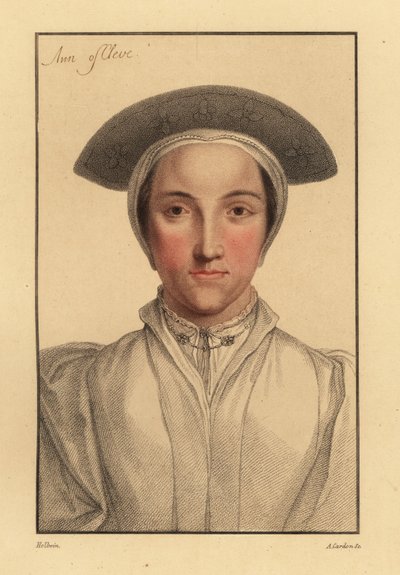 Anne av Cleves eller Amalia av Cleves., 1812 (gravering) av Hans (after) Holbein the Younger