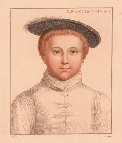 Edward, Prince of Wales, i alderen 3-5., 1812 (gravering) av Hans (after) Holbein the Younger