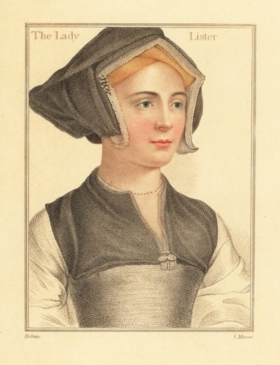 Isabel Shirley, kone til den engelske sjefsjef Sir Richard Lyster, 1812 (gravering) av Hans (after) Holbein the Younger