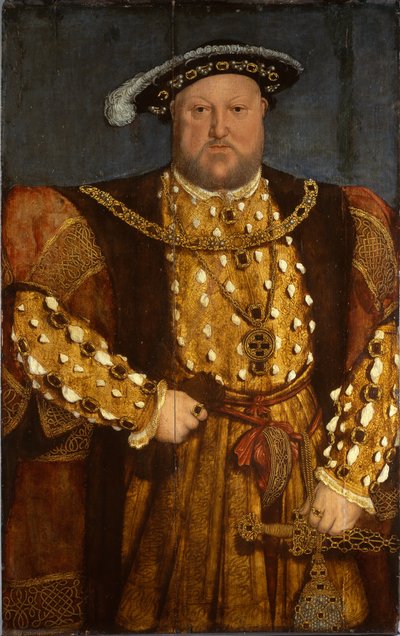 Portrett av kong Henry VIII (olje på tre) av Hans (after) Holbein the Younger