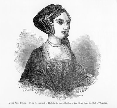 Dronning Anne Boleyn (1507–36) (gravering) (s/h-foto) av Hans (after) Holbein the Younger