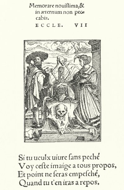 The Allegorical Escutcheon of Death (gravering) av Hans (after) Holbein the Younger
